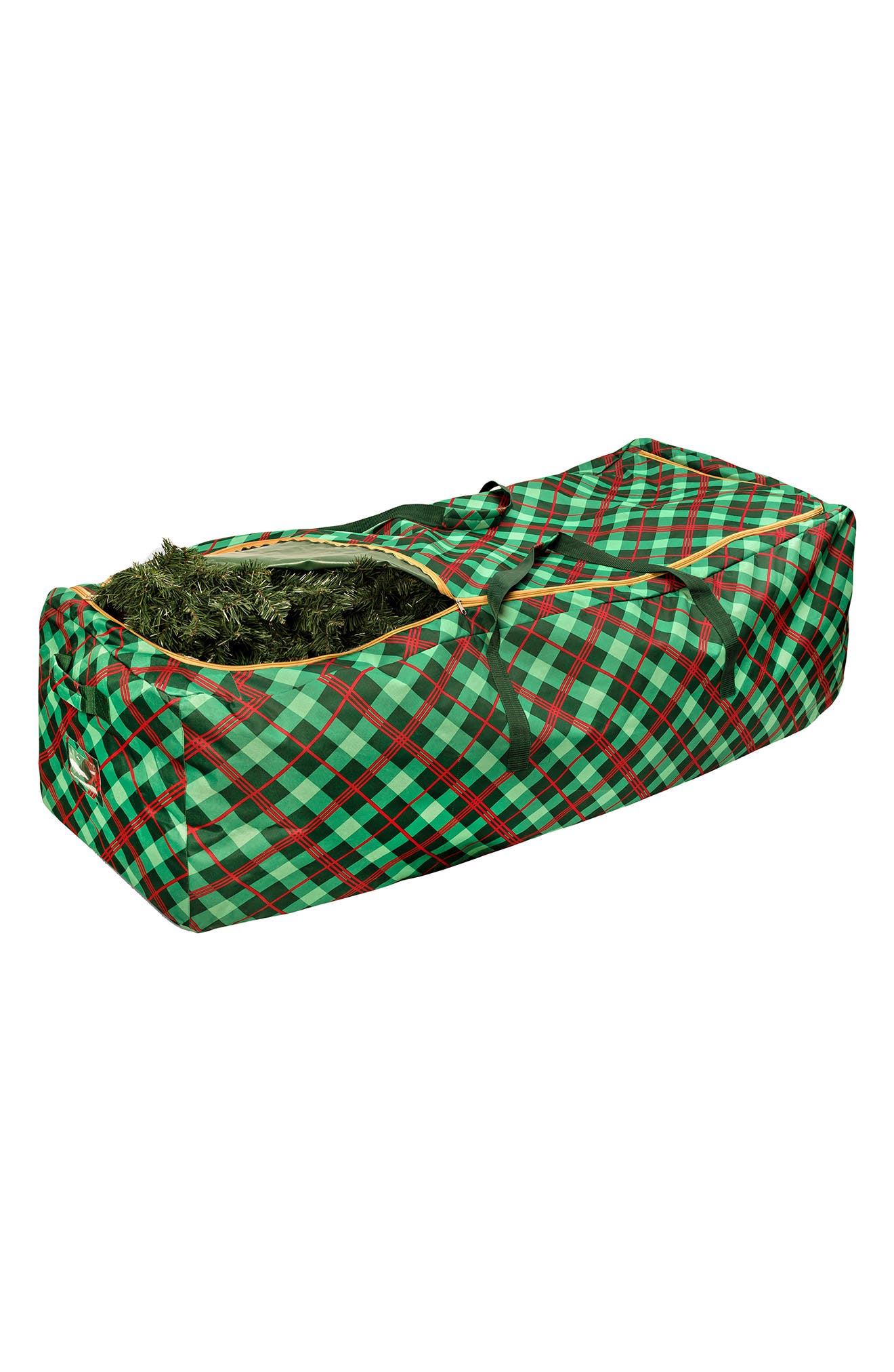 HONEY-CAN-DO Plaid Rolling Tree Storage Bag - Red/Green | Nordstromrack