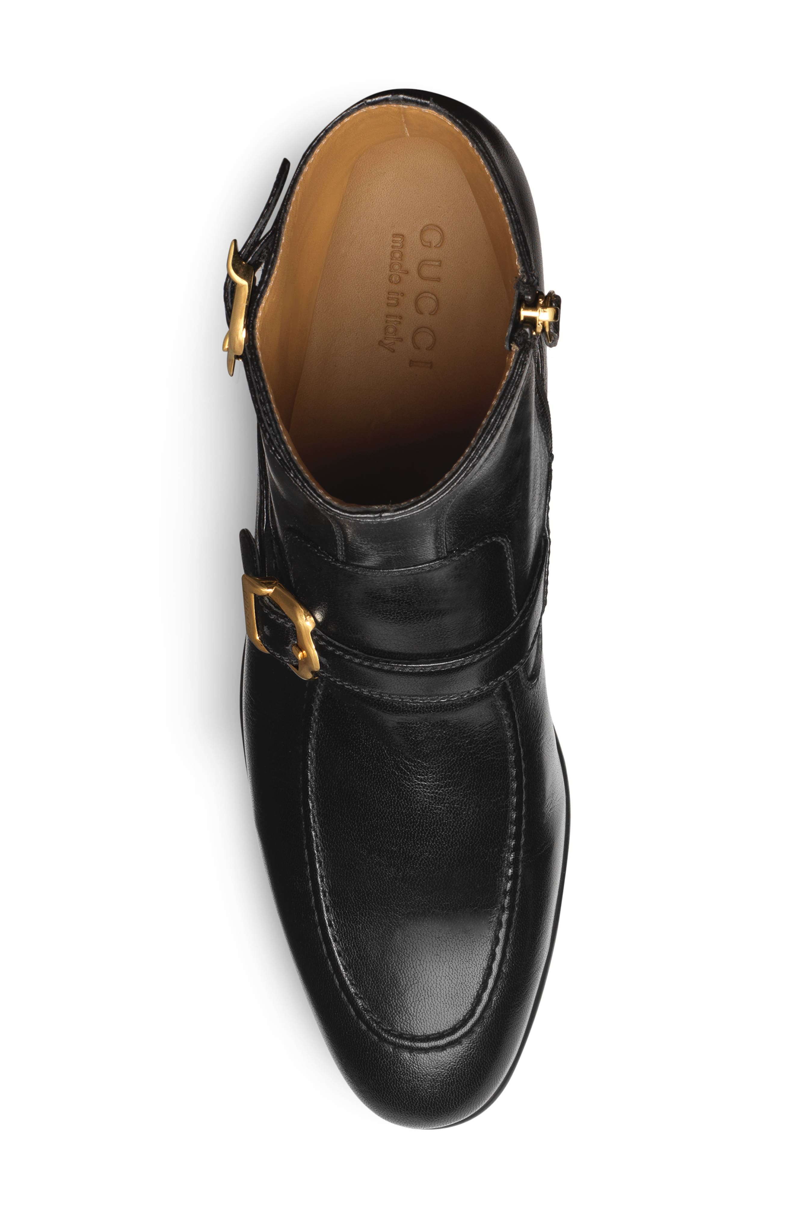 Gucci Double Buckle Boot, Alternate, color, 