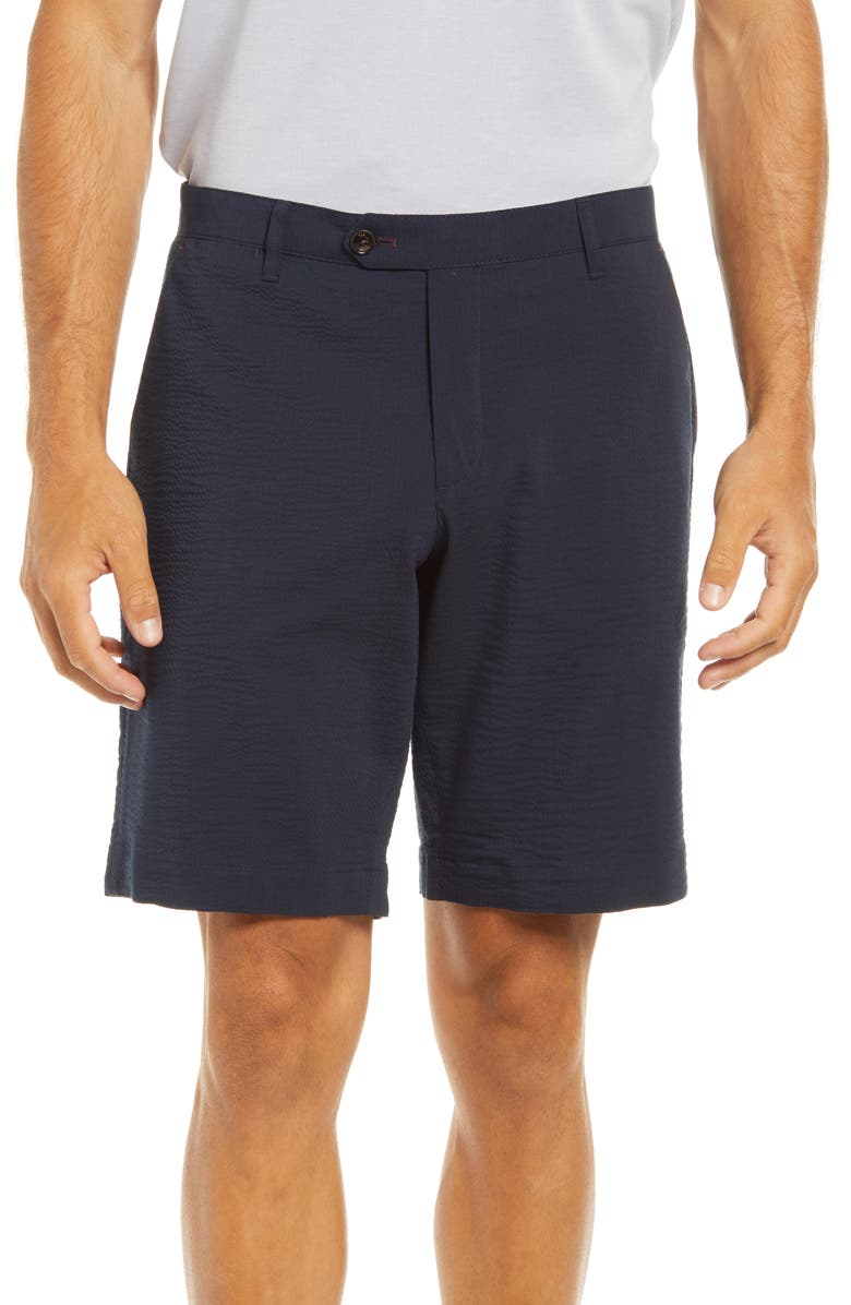 Ted Baker London Slim Fit Tropical Print Short Sleeve Button-Up Shirt, Main, color, 