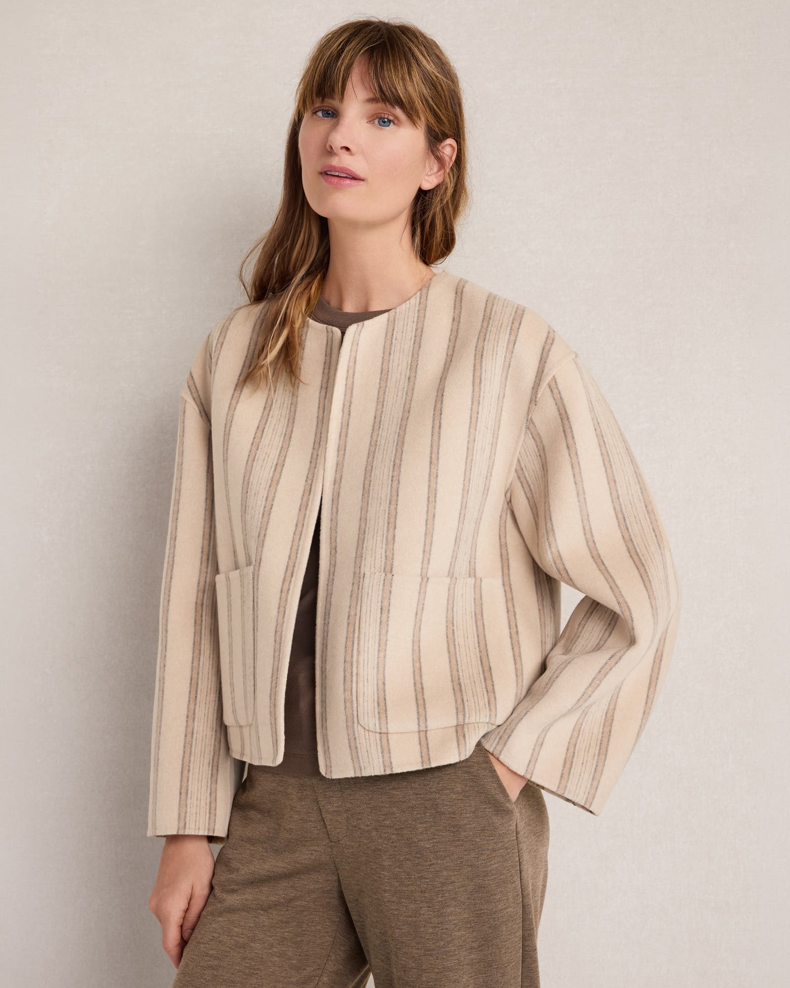 selected Fawn Hthr Multi Stripe