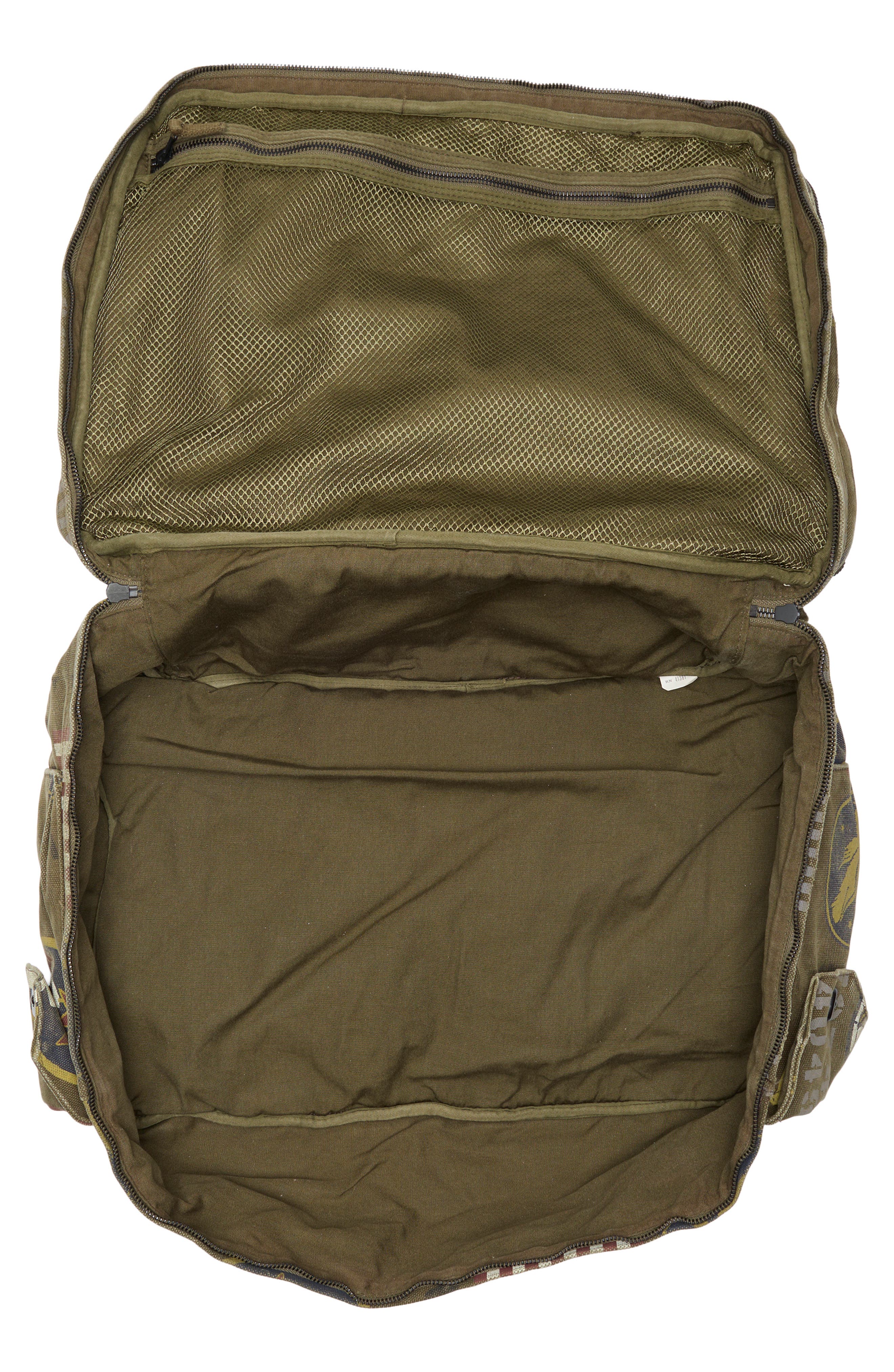Double RL Canvas Graphic Backpack, Alternate, color, Olive Drab/ Multi