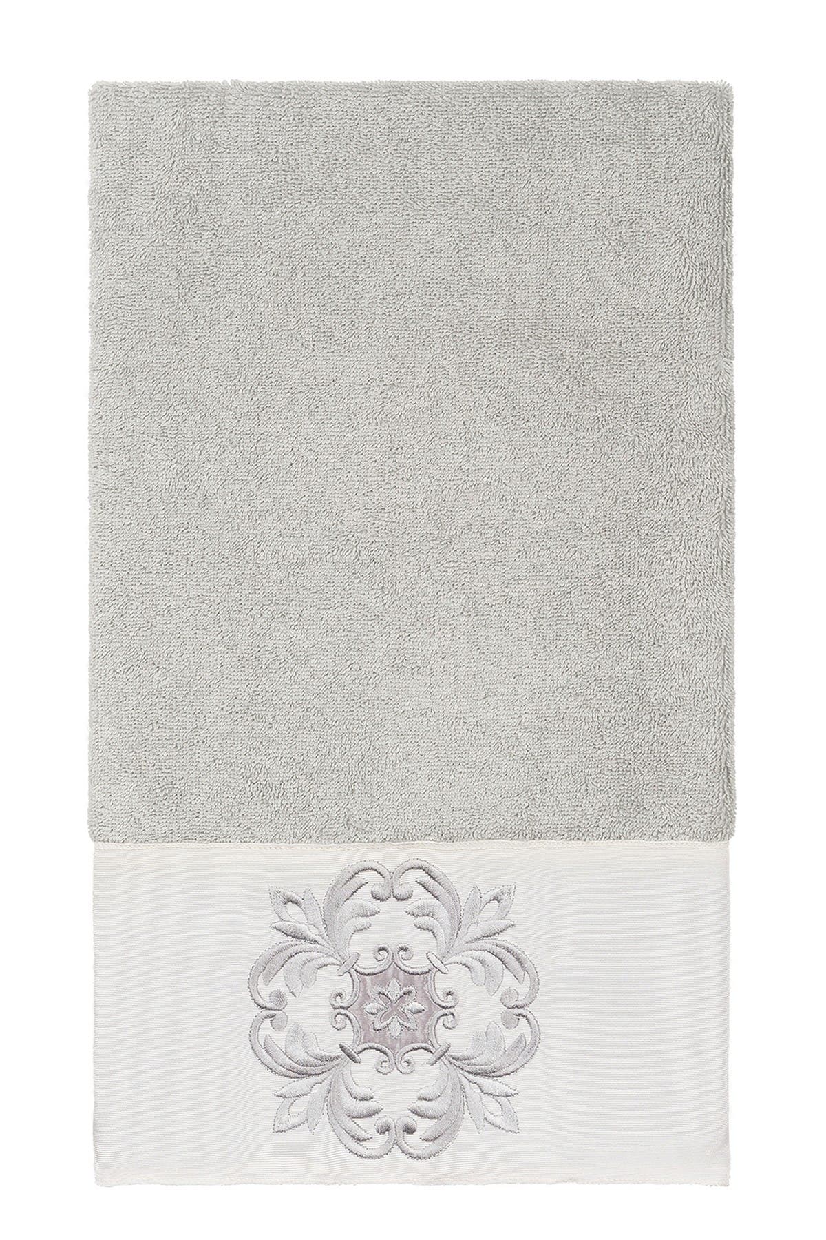 Linum Home Textiles Alyssa Embellished Bath Towel - Light Gray