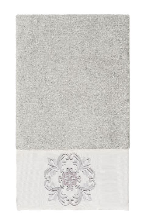 Alyssa Embellished Bath Towel - Light Gray