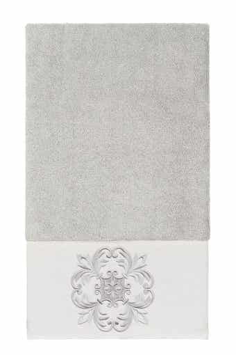 Linum Home Textiles Alyssa Embellished Bath Towel - Light Gray