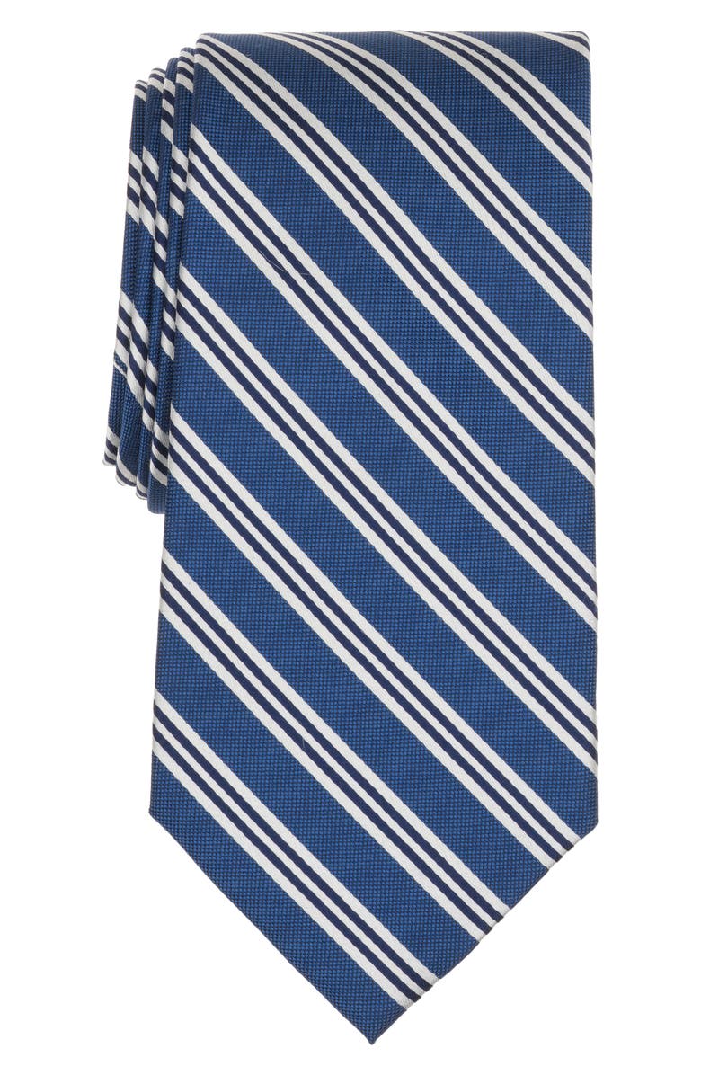 Brooks Brothers Stripe Silk Blend Tie, Main, color, Blue