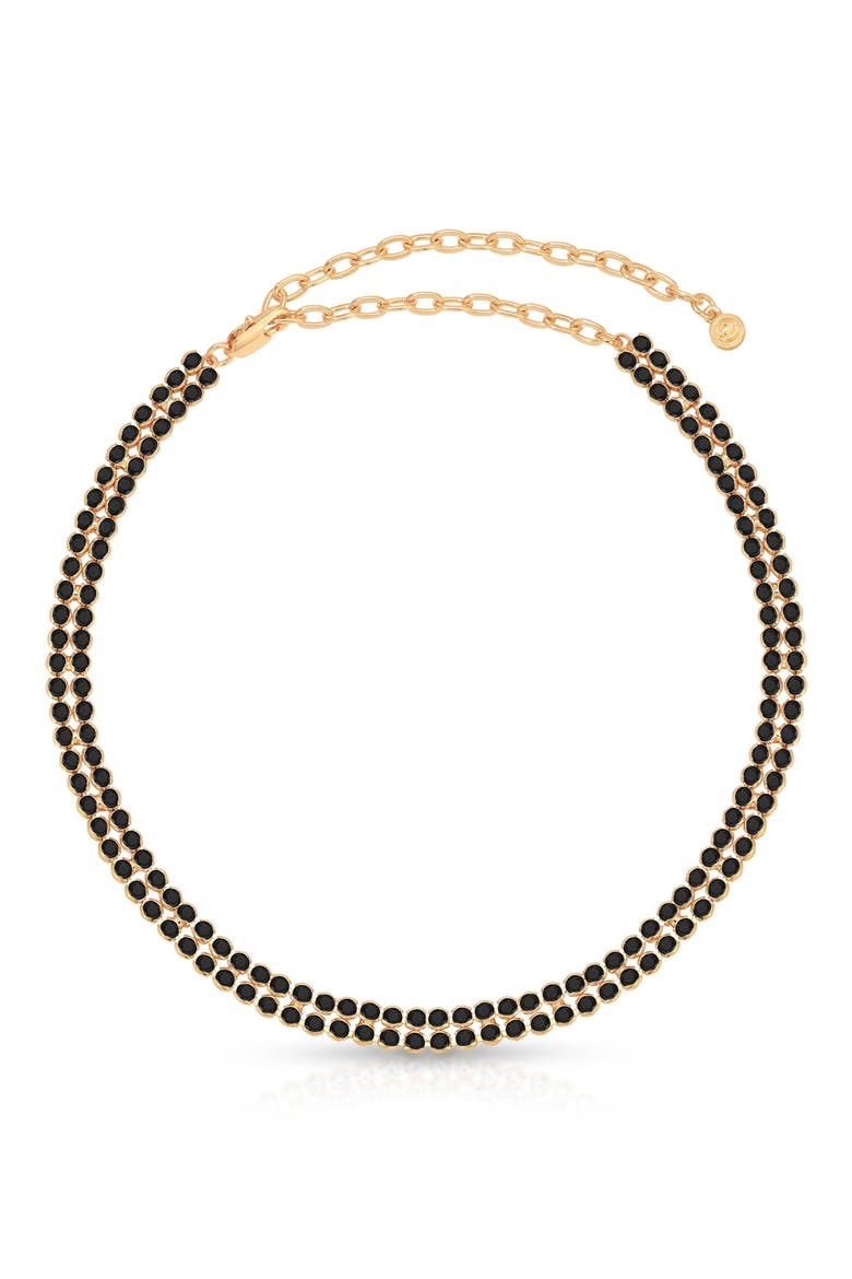 Crystal Sparkle Choker Necklace, Main, color, BLACK