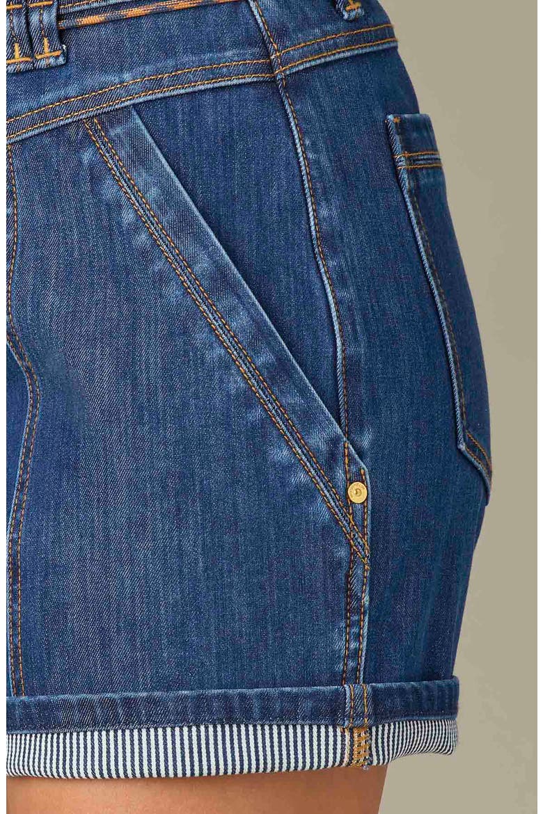 Denim Drawstring Shorts, Alternate, color, MID BLUE