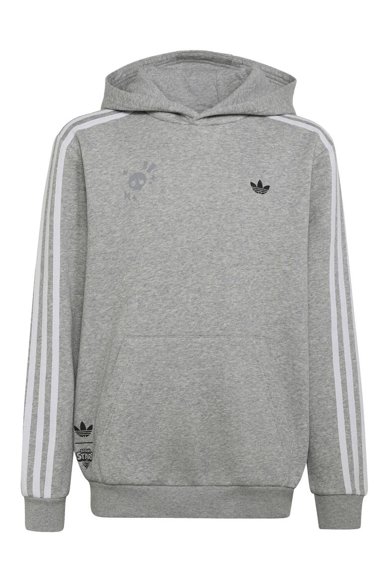 Kids' Graphic Hoodie, Main, color, MEDIUM GREY HEATHER/ WHITE