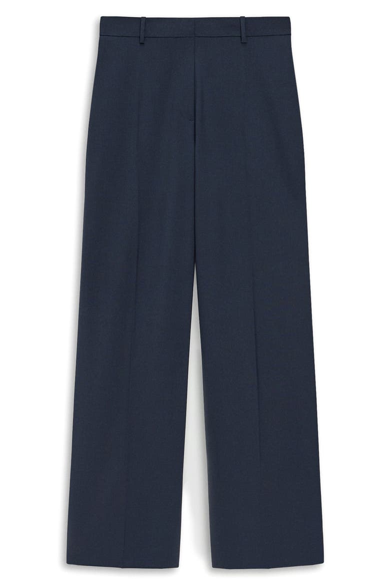 High Waist Straight Leg Stretch Wool Pants, Alternate, color, NOCTURNE NAVY