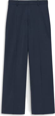 Theory High Waist Straight Leg Stretch Wool Pants