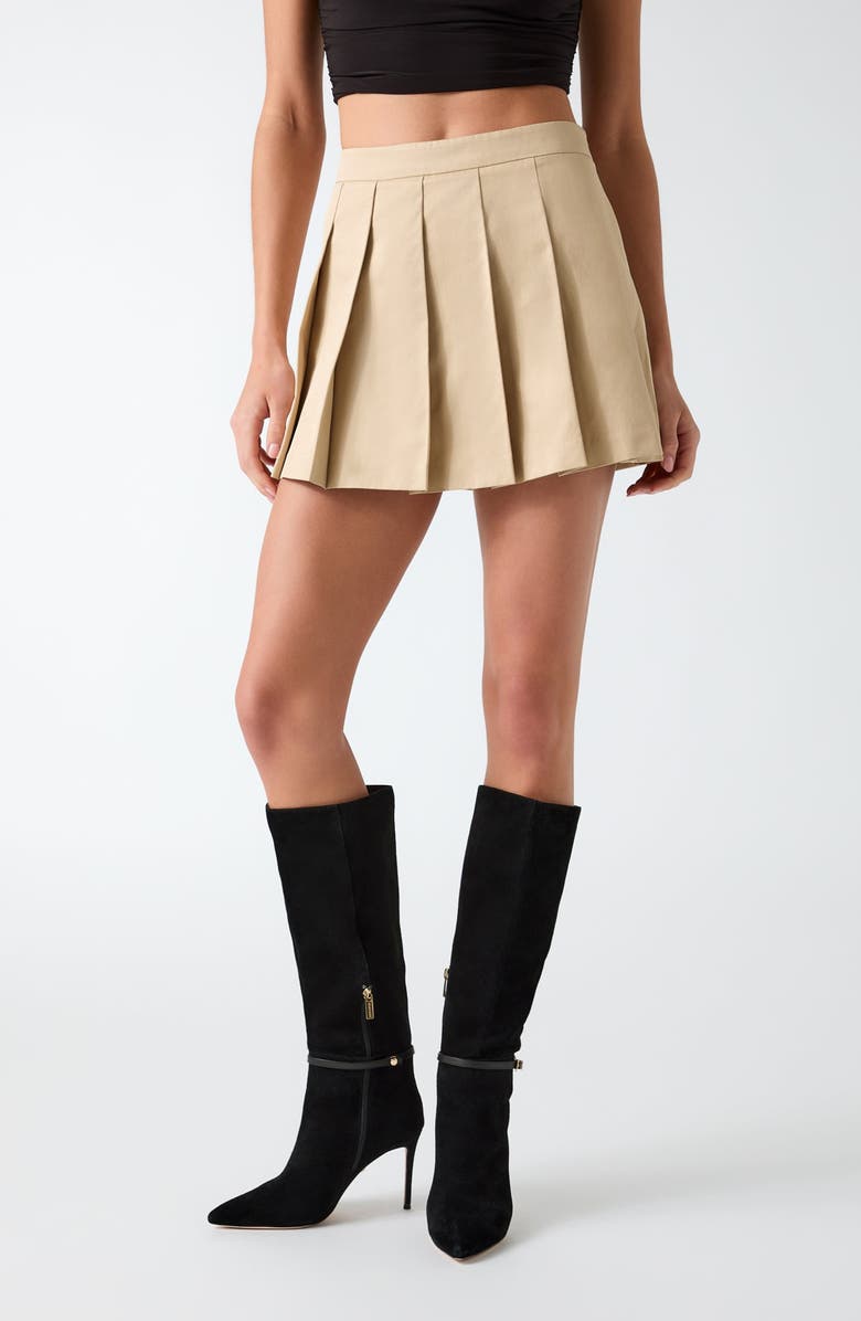 GUESS Juliane Pleated Miniskirt, Main, color, Open