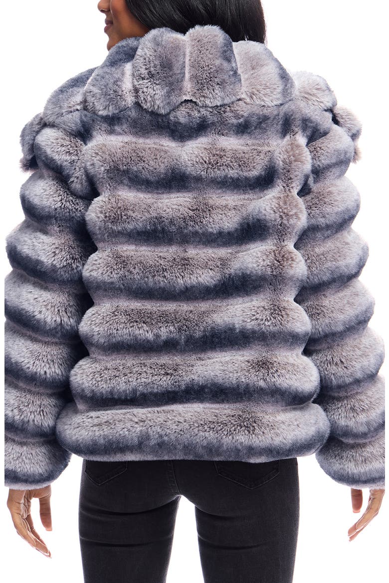 Carmella Shawl Collar Faux Fur Coat, Alternate, color, GREY