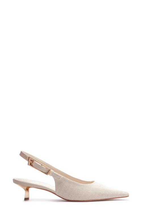 Schutz Ciara Pointed Toe Slingback Kitten Heel Pump In White