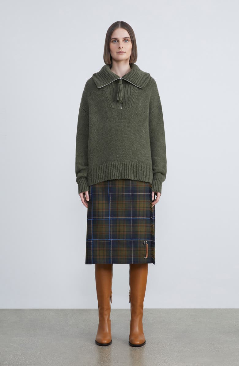 Lafayette 148 New York Oversize Recycled Cashmere Blend Half Zip Sweater, Alternate, color,