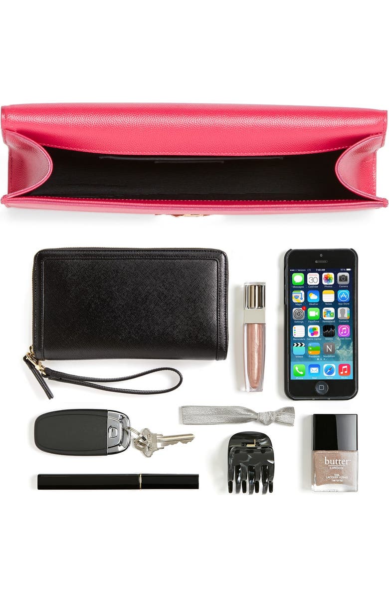 Saint Laurent 'Monogram' Leather Clutch, Main, color,