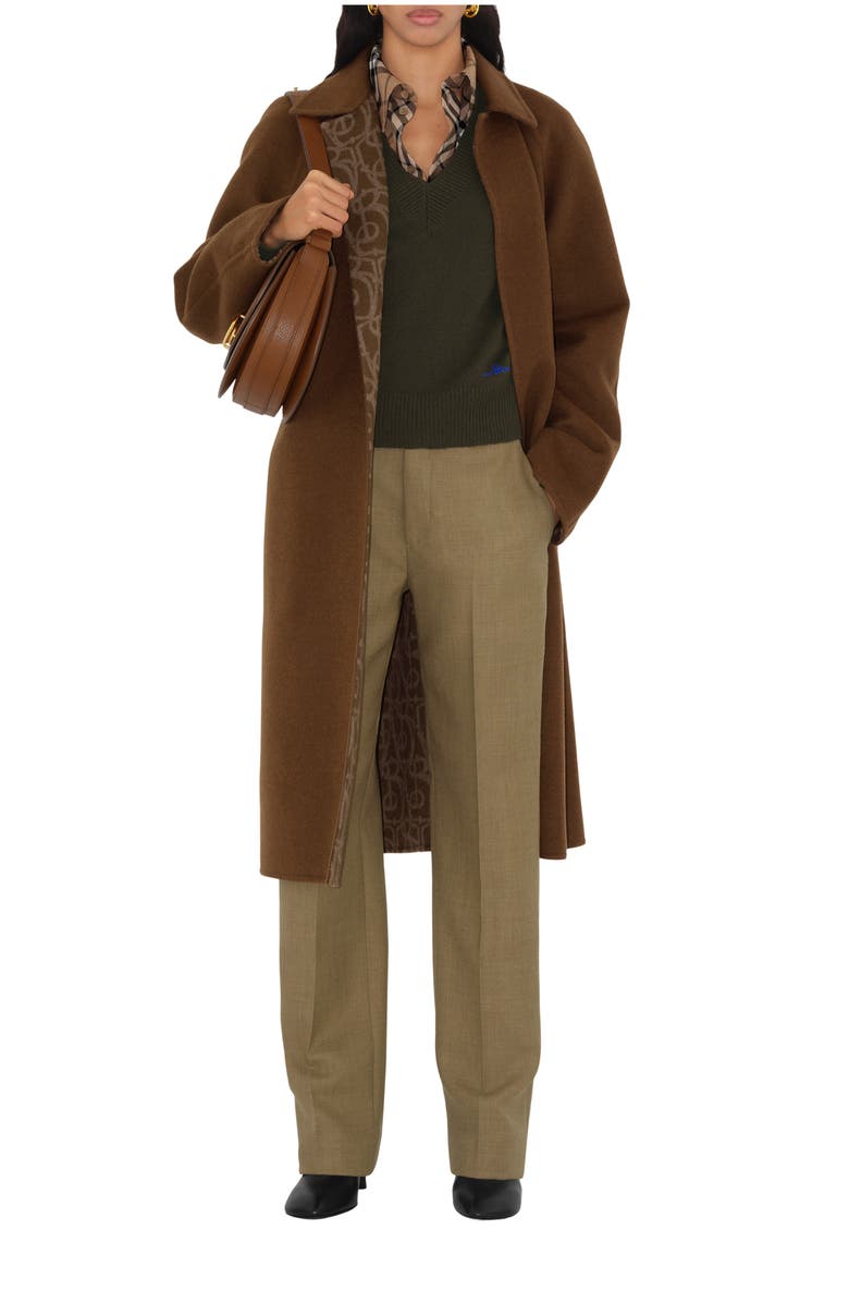 Burberry Wool Cashmere Wrap Coat, Main, color, Tor/Canvas