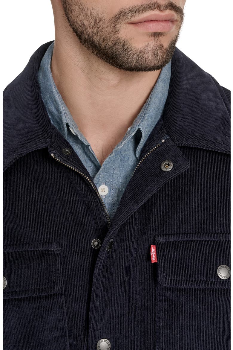Corduroy Insulated Zip-Up Jacket, Alternate, color, NAVY