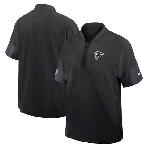 Men's Nike Black Atlanta Falcons Sideline Short Sleeve Quarter-Zip Performance Coach Jacket