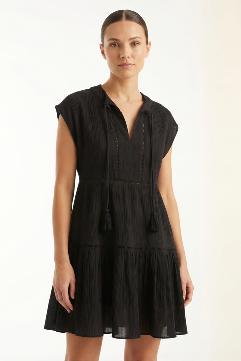 Gari Cotton Cover-up Cap Sleeve Dress