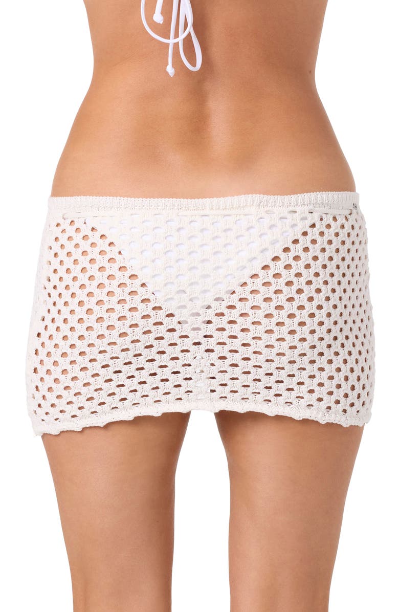 O'Neill Zooey Open Stitch Cover-Up Miniskirt, Alternate, color, Vanilla