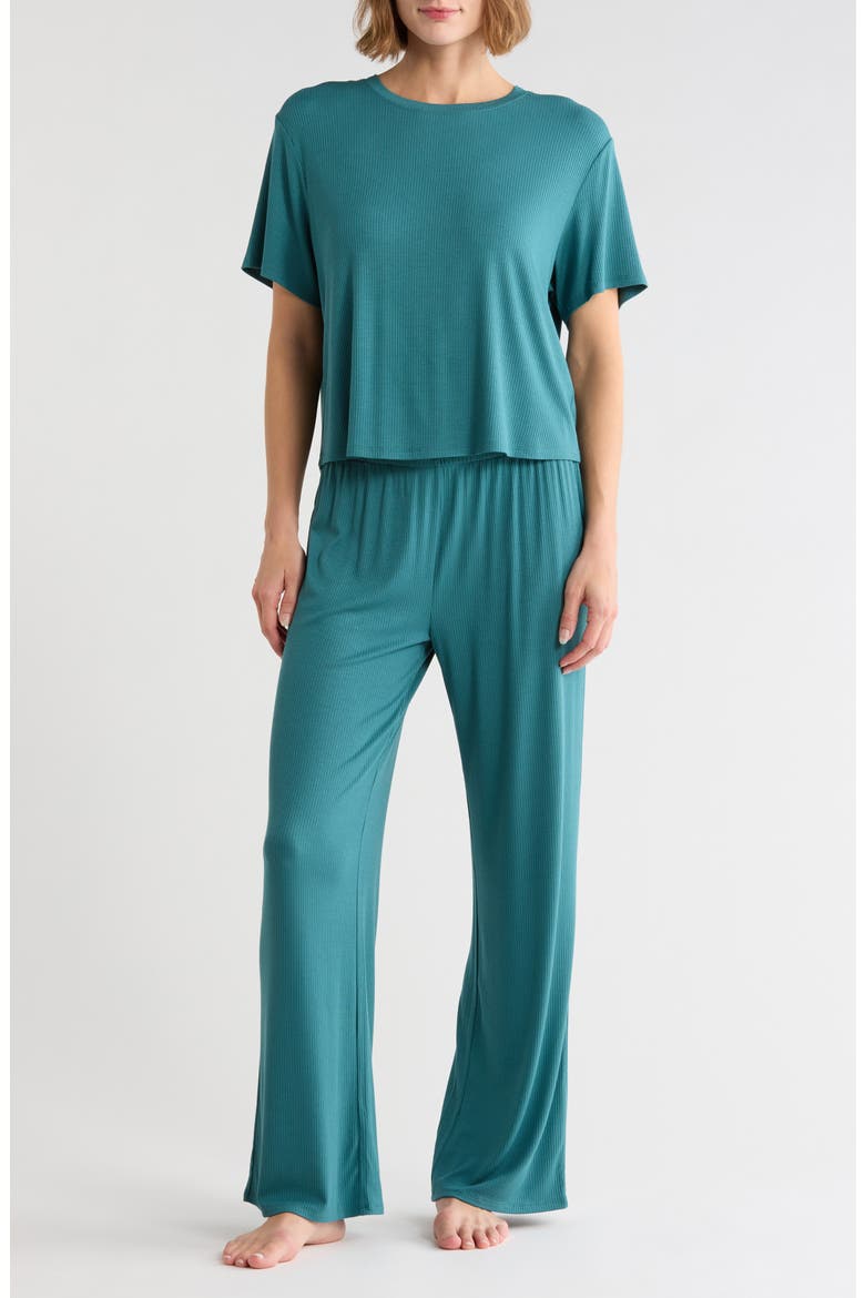 Revival Rib Pajamas, Main, color, TWILIGHT TEAL