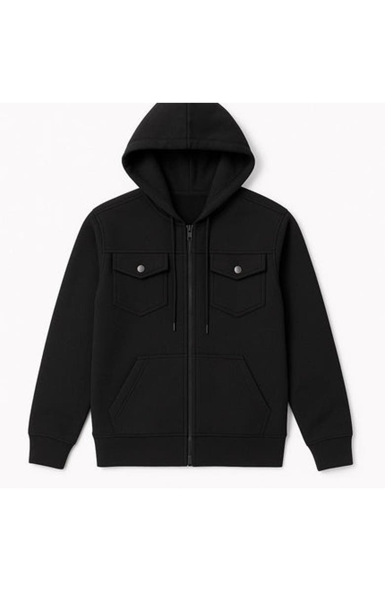 BenBen Mens Heavyweight Zip Hoodie Jacket, Main, color, Black