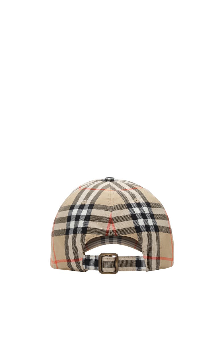 Burberry Check Cotton Baseball Cap, Alternate, color, Sand Beige