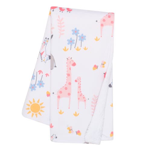 Lambs & Ivy Jazzy Jungle Fleece Safari Animals Soft Baby Blanket In Multi