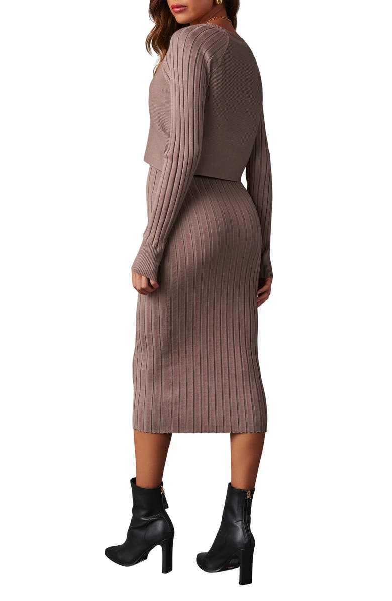 VICI Collection Full of Surprises Long Sleeve Rib Sweater Dress, Alternate, color, 