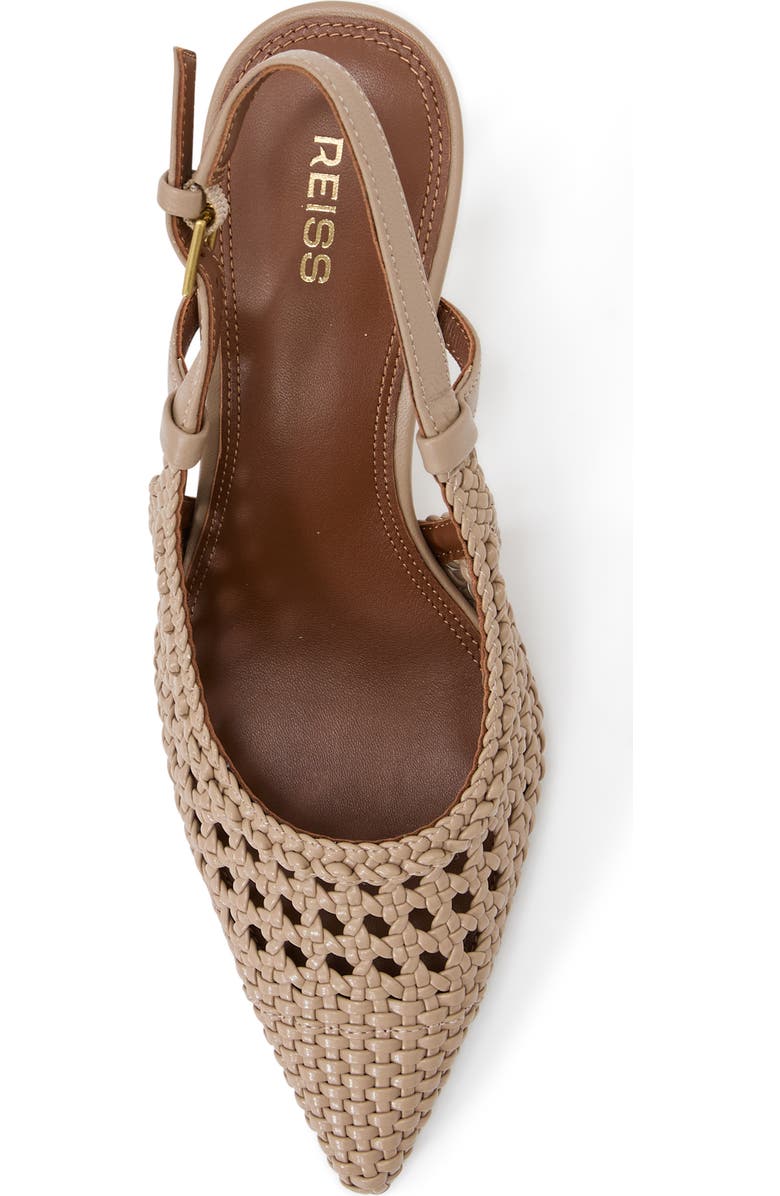 Reiss Lena Slingback Pointed Cap Toe Pump, Alternate, color, Taupe
