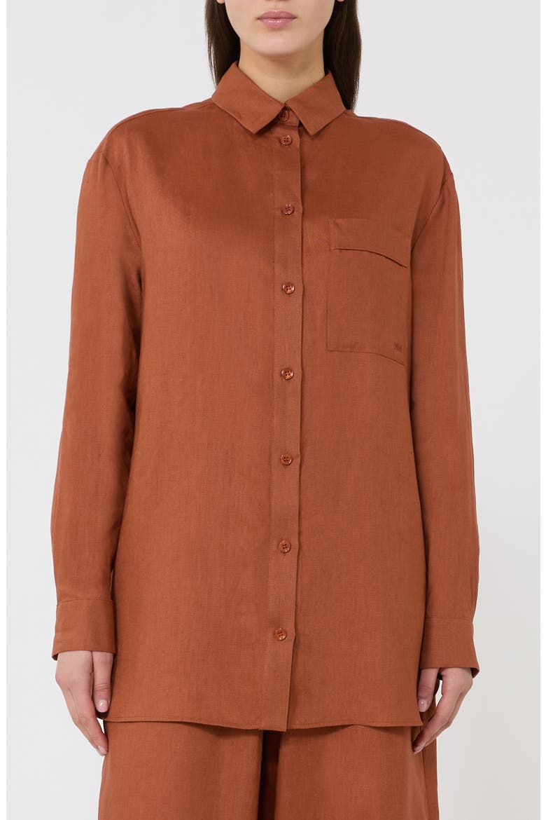Linen Shirt, Main, color, RUST