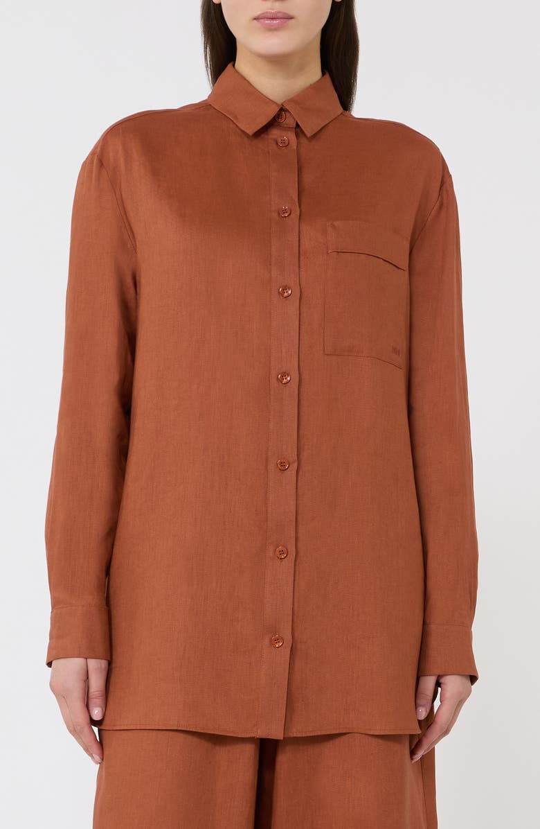 MM by Max Mara Linen Shirt, Main, color, Rust