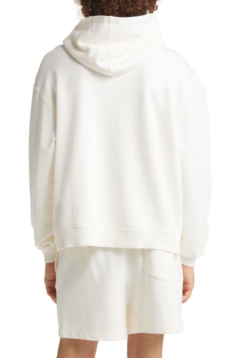 Core Oversize Organic Cotton Brushed Terry Hoodie, Alternate, color, WHITE