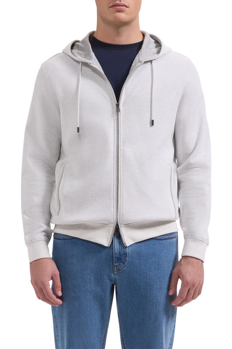 Piqué Zip Hoodie, Main, color, CHALK