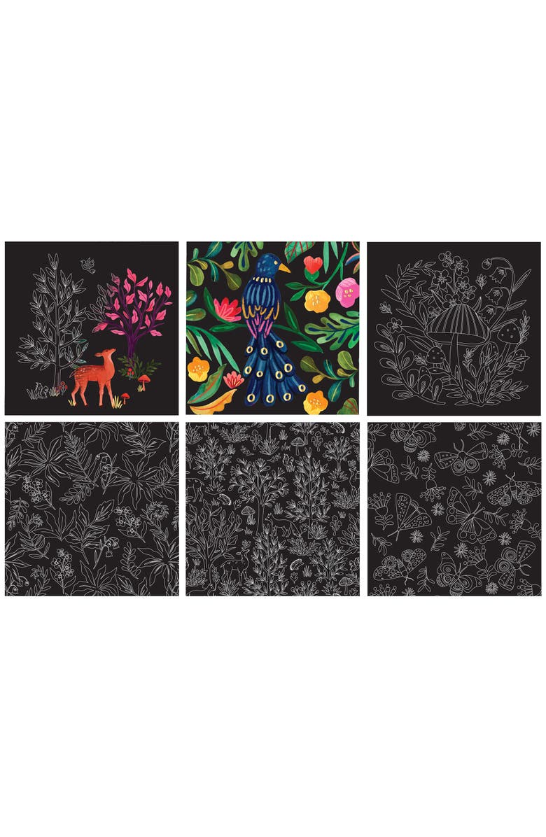 Brea Reese Scratch Art Paper Pad, Woodland, Alternate, color, Multicolored