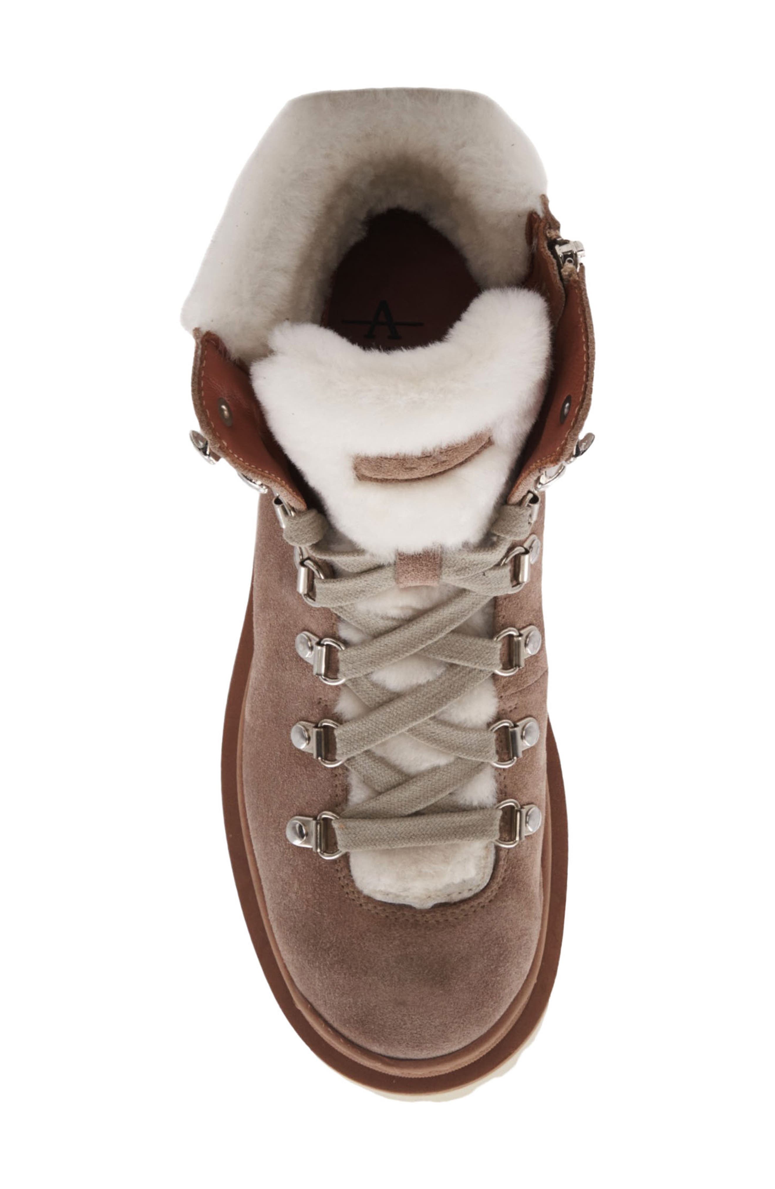 Coralie Weatherproof Leather Lace-Up Boot, Alternate, color, TAUPE SUEDE