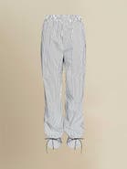 Contessa Mills Thomasin Relaxed Striped Cotton Ankle-Tie Pants
