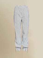 Contessa Mills Thomasin Relaxed Striped Cotton Ankle-Tie Pants
