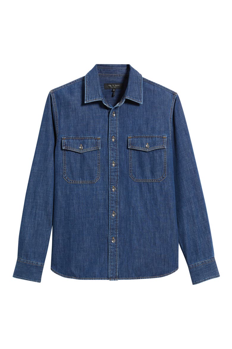 Infuse Denim Button-Up Shirt, Alternate, color, LUKE