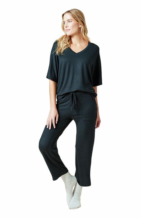 Dream Jersey Relaxed V-Neck with Capri Lounge Set