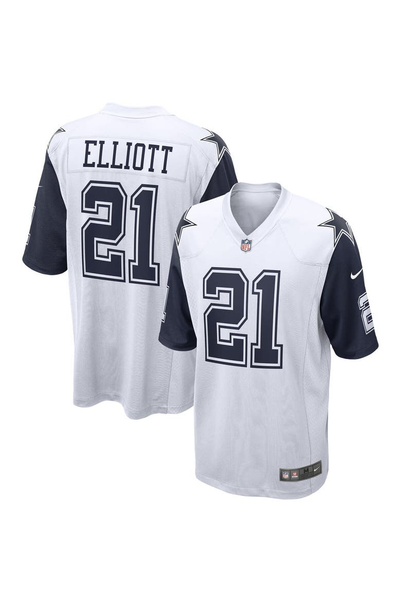 Men's Nike Ezekiel Elliott White Dallas Cowboys Alternate Game Jersey, Main, color, White