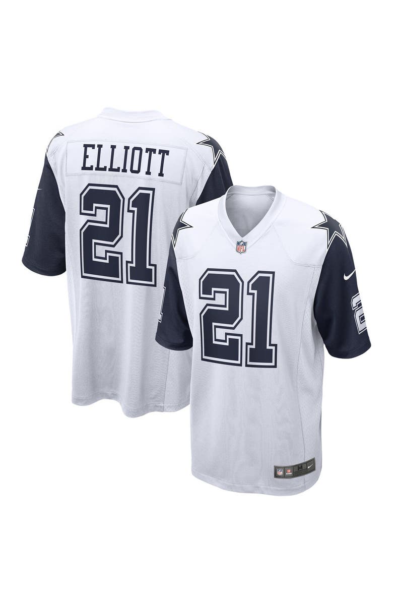 Nike Men's Nike Ezekiel Elliott White Dallas Cowboys Alternate Game Jersey, Main, color, 