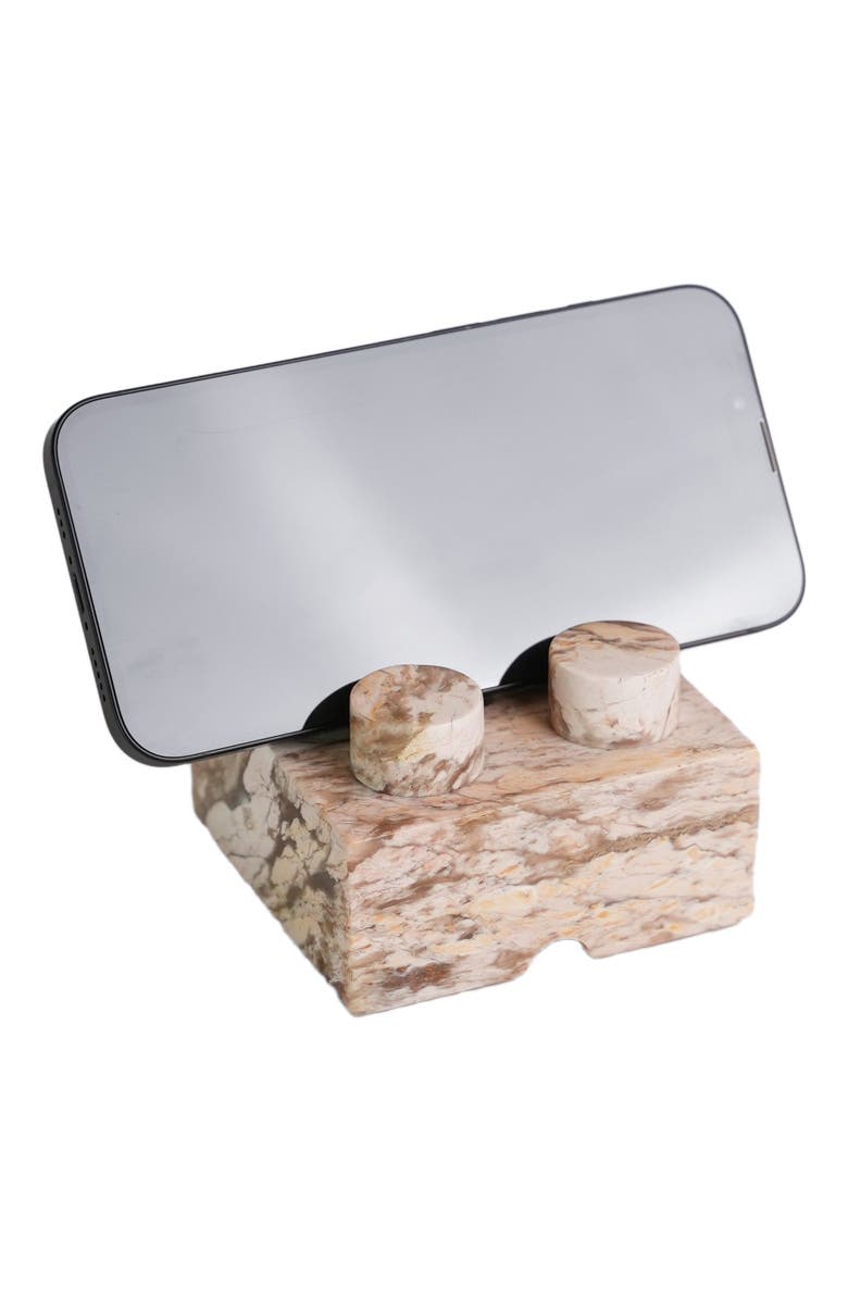 DAR PROYECTOS Gemstone Brick Phonestand - Creamy Soapstone, Main, color, 