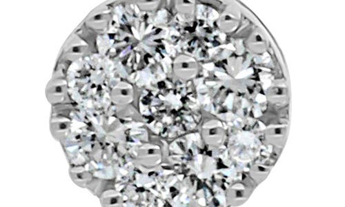 Bony Levy Mika 18k White Gold Pavé Diamond Round Stud Earrings In Silver