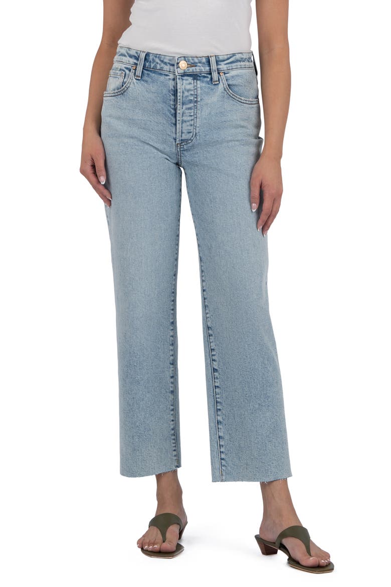 Fay Raw Hem High Waist Ankle Straight Leg Jeans, Main, color, UNITE