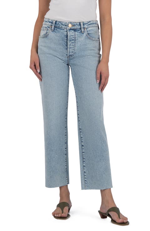 Fay Raw Hem High Waist Ankle Straight Leg Jeans (Unite)