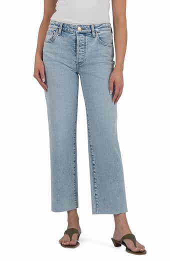 KUT from the Kloth Fay Raw Hem High Waist Ankle Straight Leg Jeans