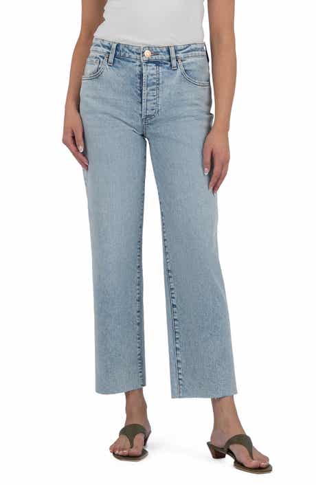 KUT from the Kloth Fay Raw Hem High Waist Ankle Straight Leg Jeans