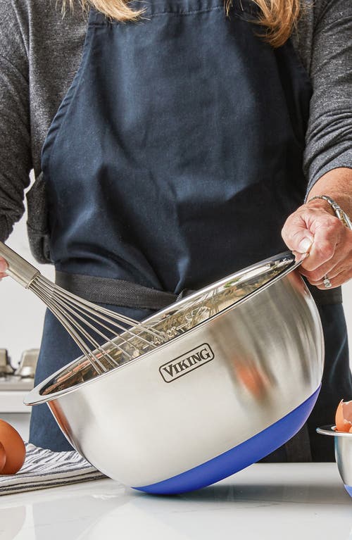 Viking 9 Pc Stainless Steel Bowl Set With Strainer In Blue