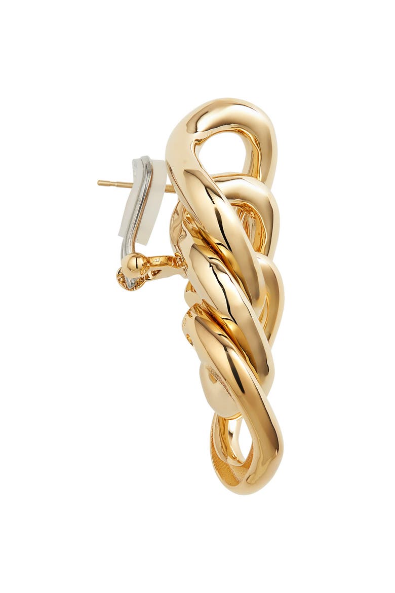 Linked Earrings, Alternate, color, SHINY GOLD